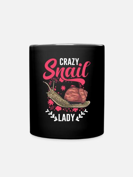 Crazy Snail lady Snails Girl - Full Colour Mug - black