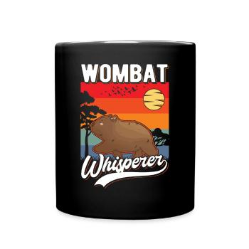 Wombat Flüsterer Wombat Whisperer - Tasse einfarbig - Schwarz - Vorne