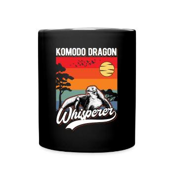 Komodowaran Flüsterer Komodo Dragon Whisperer - Tasse einfarbig - Schwarz - Vorne
