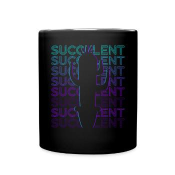 Cactus Succulent Rétro - Mug uni - noir - Devant