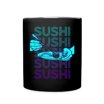 Sushi Rétro - Mug uni - noir - Devant