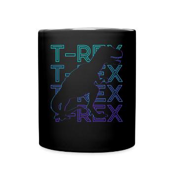 T-Rex Dinosaur T Rex Dino Retro - Full Colour Mug - black - Front
