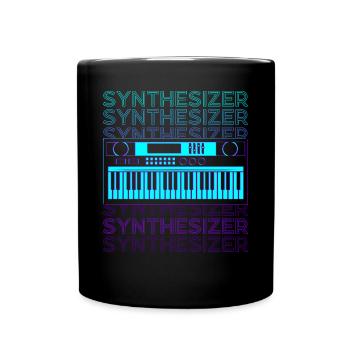 Synthesizer Retro - Full Colour Mug - black - Front