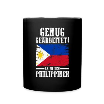 Urlaub Filipino Philippinen - Tasse einfarbig - Schwarz - Vorne