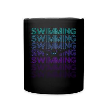 Nageurs Natation Rétro - Mug uni - noir - Devant