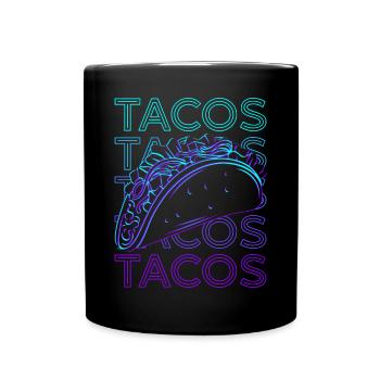 Tacos Retro - Tasse einfarbig - Schwarz - Vorne
