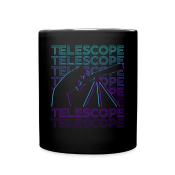 Astronomie Astronom Teleskop Retro - Tasse einfarbig - Schwarz - Vorne
