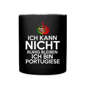 Portugal Portugiese Portugiesisches - Tasse einfarbig - Schwarz - Vorne