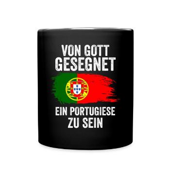 Portugal Portugiese Portugiesisches - Tasse einfarbig - Schwarz - Vorne