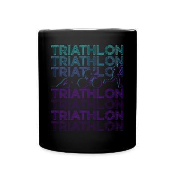 Triathlon Triathlete Retro - Full Colour Mug - black - Front
