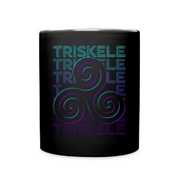 Triskele Triskelion Altes keltisches Symbol - Tasse einfarbig - Schwarz - Vorne