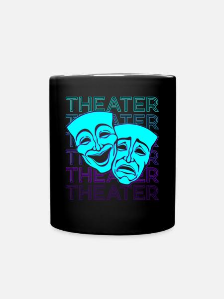 Theater Masken Retro - Tasse einfarbig - Schwarz