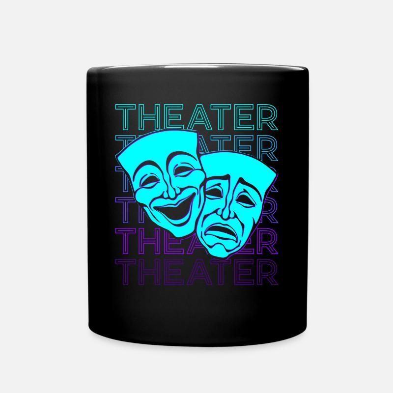 Theater Masken Retro - Tasse einfarbig - Schwarz