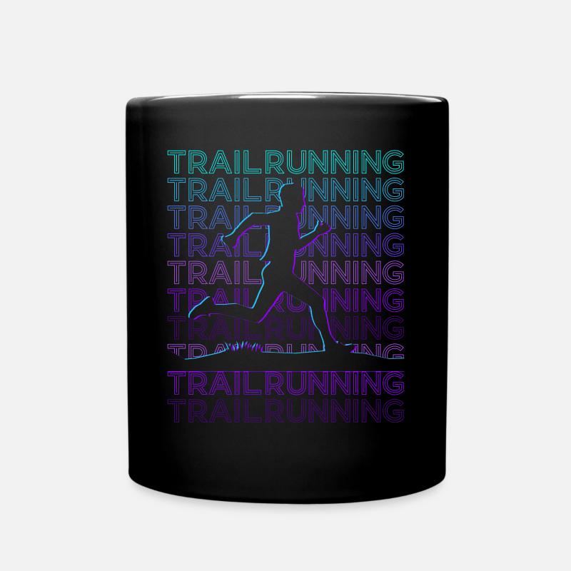 Trail Running Trail Runner Rétro - Mug uni - noir