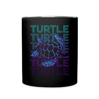Turtle Retro - Full Colour Mug - black - Front