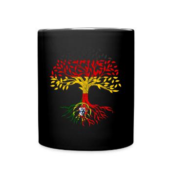 Arbre racines Allemagne Portugal - Mug uni - noir - Devant