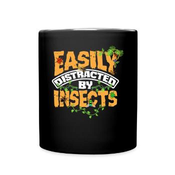 Entomology Entomologist Insects Easily Distracted - Tasse einfarbig - Schwarz - Vorne
