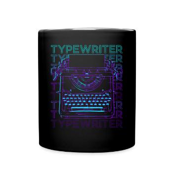Schreibmaschine Tippen Retro - Tasse einfarbig - Schwarz - Vorne