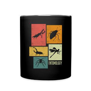 Entomologie Entomologiste Insectes Silhouettes - Mug uni - noir - Devant