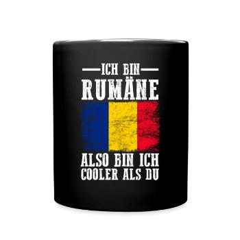 Rumänien Rumäne Rumänisches - Tasse einfarbig - Schwarz - Vorne