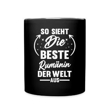 Rumänien Rumänin Rumänisches - Tasse einfarbig - Schwarz - Vorne