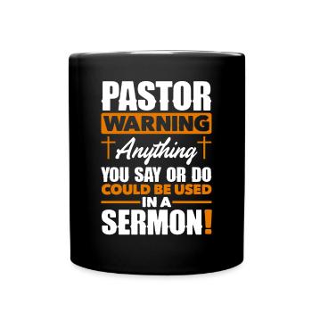 Pastor Appreciation Clergy Preacher Christian - Full Colour Mug - black - Front