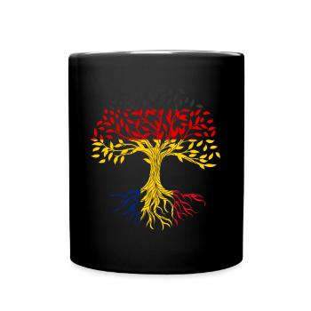 Racines Arbre Allemagne Roumanie - Mug uni - noir - Devant