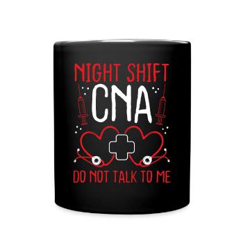 Assistant Night Shift CNA Nursing Assistant - Tasse einfarbig - Schwarz - Vorne