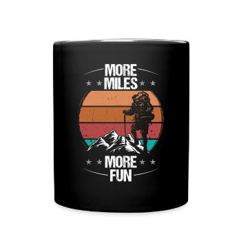 Hiking Vintage More Miles More Fun Retro Hike - Tasse einfarbig - Schwarz - Vorne