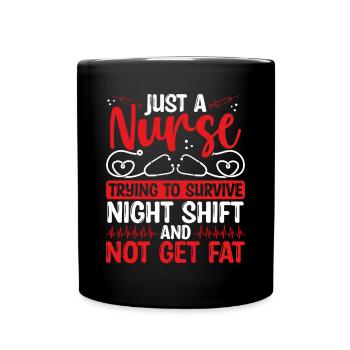 Infirmière de nuit INFIRMIÈRE INFIRMIÈRE infirmière de l’AIIC Drôle de soins infirmiers - Mug uni - noir - Devant