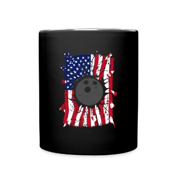 Bowling Torn Drapeau américain - Mug uni - noir - Devant
