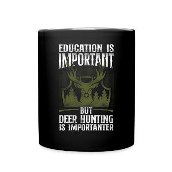 Buck Deer Hunting Hunter Vintage - Tasse einfarbig - Schwarz - Vorne