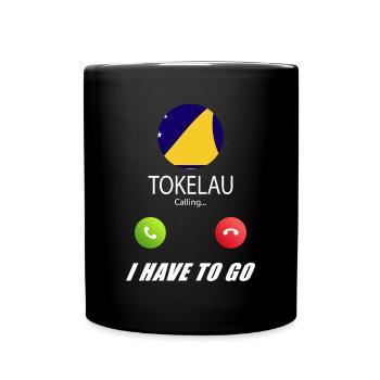 Tokelau ruft an Lusiger Flaggen Spruch - Tasse einfarbig - Schwarz - Vorne