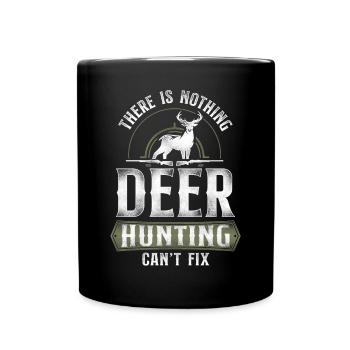 Buck Deer Hunting Hunter Vintage - Full Colour Mug - black - Front