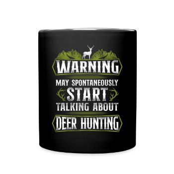 Buck Deer Hunting Hunter Vintage - Full Colour Mug - black - Front