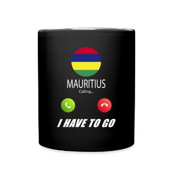 Mauritius ruft an Lusiger Flaggen Spruch - Tasse einfarbig - Schwarz - Vorne