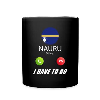 Nauru calls to Lusiger flags saying - Full Colour Mug - black - Front