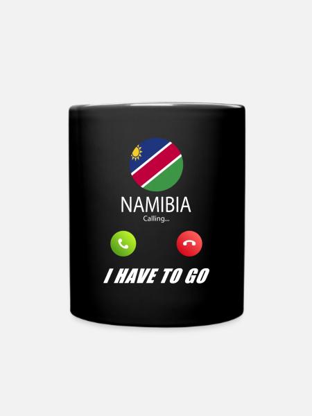 Namibia ruft an Lusiger Flaggen Spruch - Tasse einfarbig - Schwarz