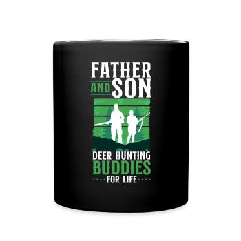 Cerf chasse chasseur père - Mug uni - noir - Devant