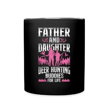 Buck Deer Hunting Hunter Father - Tasse einfarbig - Schwarz - Vorne