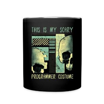Scary Programmer Kostüm Humor Halloween Schädel - Tasse einfarbig - Schwarz - Vorne