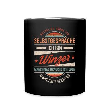 Winzer Arbeitskollege Kollege Geschenk Retro - Tasse einfarbig - Schwarz - Vorne