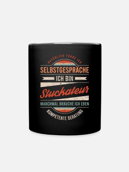 Stuckateur Arbeitskollege Kollege Geschenk Retro - Tasse einfarbig - Schwarz