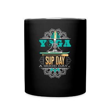 SUP paddleboarding Stand Up Paddle paddling Yoga - Tasse einfarbig - Schwarz - Vorne