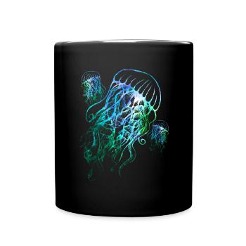 Bunte Quallen - Tasse einfarbig - Schwarz - Vorne