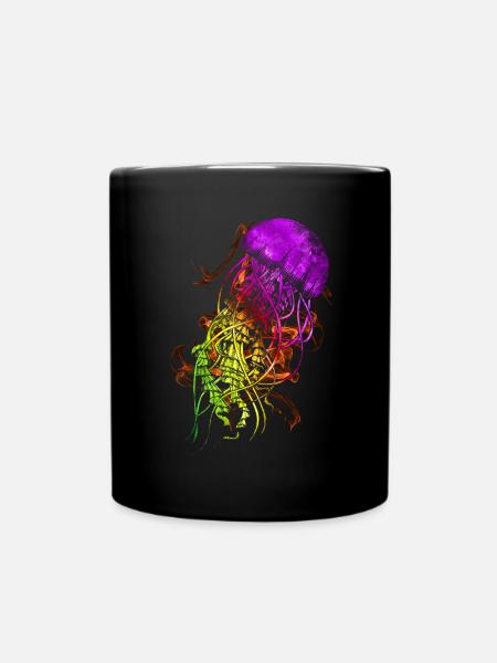 Bunte Qualle - Tasse einfarbig - Schwarz