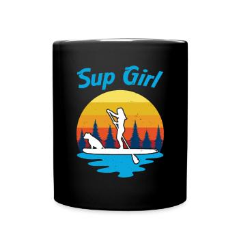 Sup Girl Stand Up Paddleboarding Water Sport - Tasse einfarbig - Schwarz - Vorne