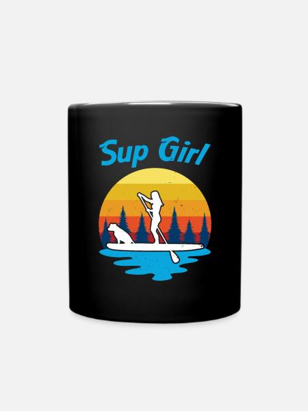 Sup Girl Stand Up Paddleboarding Water Sport - Tasse einfarbig - Schwarz