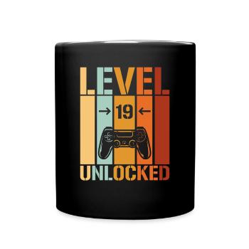 19th Birthday Level 19 unlocked - Full Colour Mug - black - Front