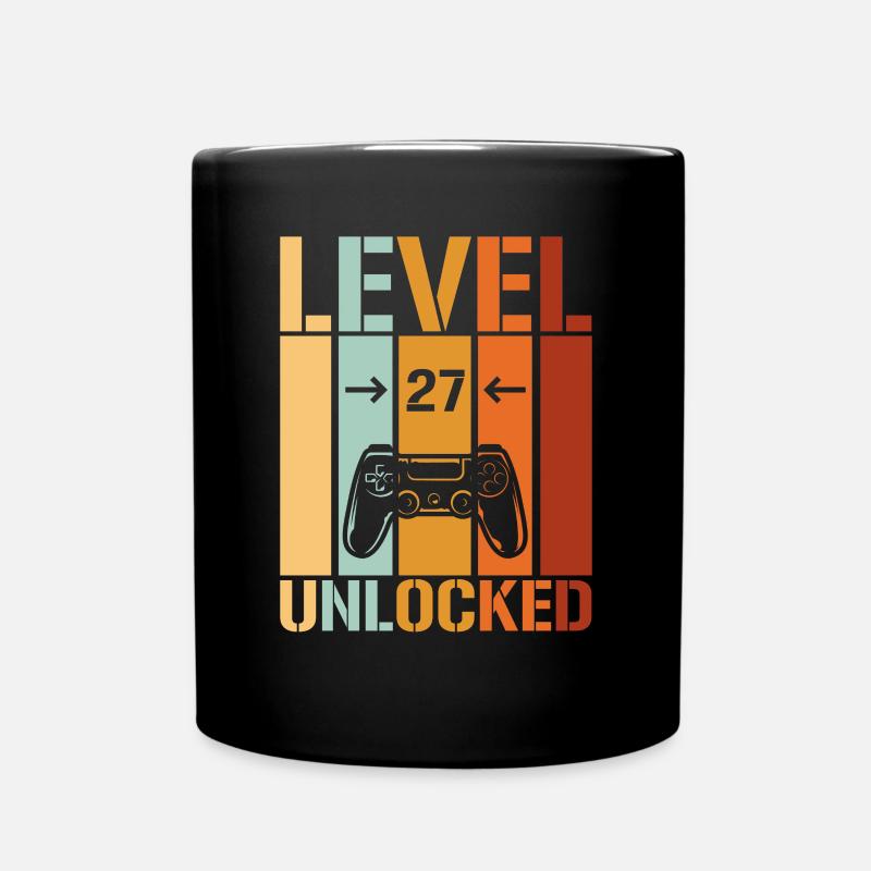 27. Geburtstag Level 27 unlocked - Tasse einfarbig - Schwarz